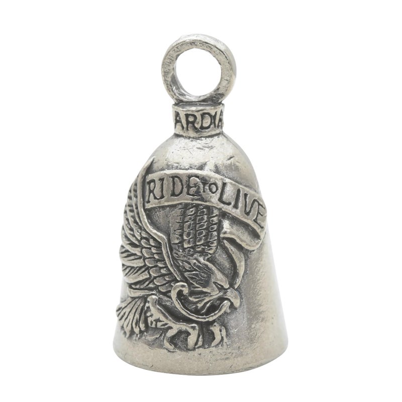 Guardian Bell Live to Ride Good Luck Bell w/Keyring & Black Velvet Gift Bag | Motorcycle Bell | Lead-Free Pewter | Good Luck Gift to Friends & Family | Bike Bell | Made in USAâ€¦ - Image 1